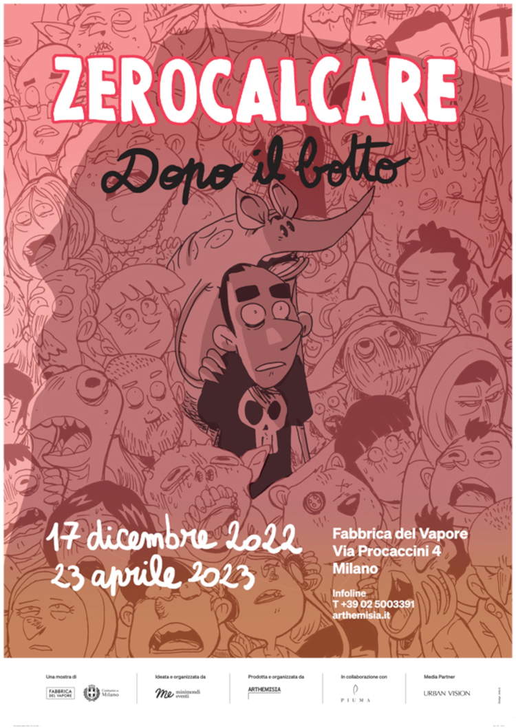 Affiche de l'exposition Zerocalcare. Après le bang
