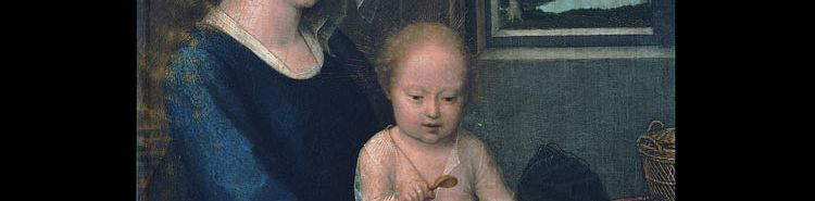 Gerard David's Our Lady of the Loaf: a mother feeding her child.