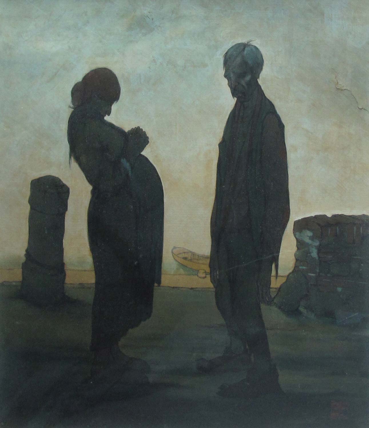 Gastone Razzaguta, Miseria (1917; Mischtechnik auf Karton, 630 x 630 mm; Privatsammlung) Gastone Razzaguta, Miseria (1917; Mischtechnik auf Karton, 630 x 630 mm; Privatsammlung)