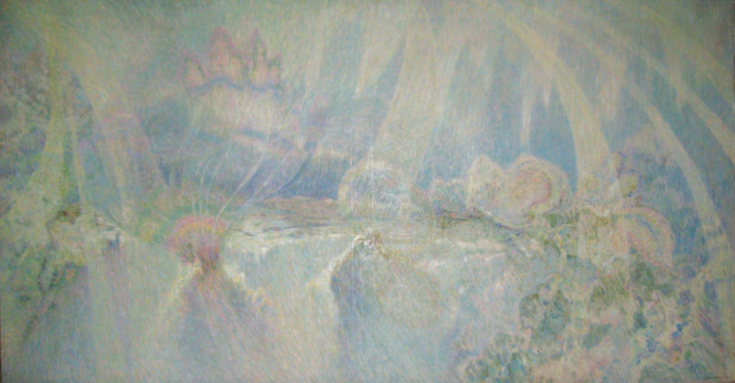 Gino Romiti, I giardini del mare (1914; Öl auf Leinwand, 109 x 209 cm; Bologna, Fondazione Massimo e Sonia Cirulli) Gino Romiti, I giardini del mare (1914; Öl auf Leinwand, 109 x 209 cm; Bologna, Fondazione Massimo e Sonia Cirulli)