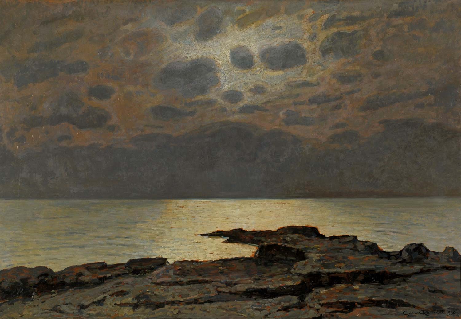 Gino Romiti, Lunar Nocturne (1930; Öl auf Tafel, 87 x 127 cm; Privatsammlung) Gino Romiti, Lunar Nocturne (1930; Öl auf Tafel, 87 x 127 cm; Privatsammlung)