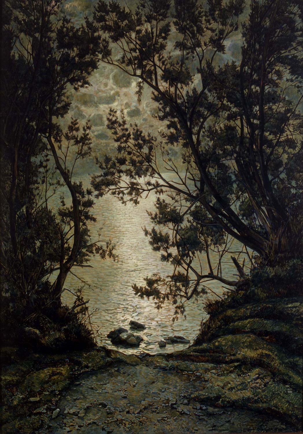 Gino Romiti, Poesie der Nacht - Quercianella (1938; Öl auf Leinwand, 140 x 100 cm; Privatsammlung) Gino Romiti, Poesie der Nacht - Quercianella (1938; Öl auf Leinwand, 140 x 100 cm; Privatsammlung)