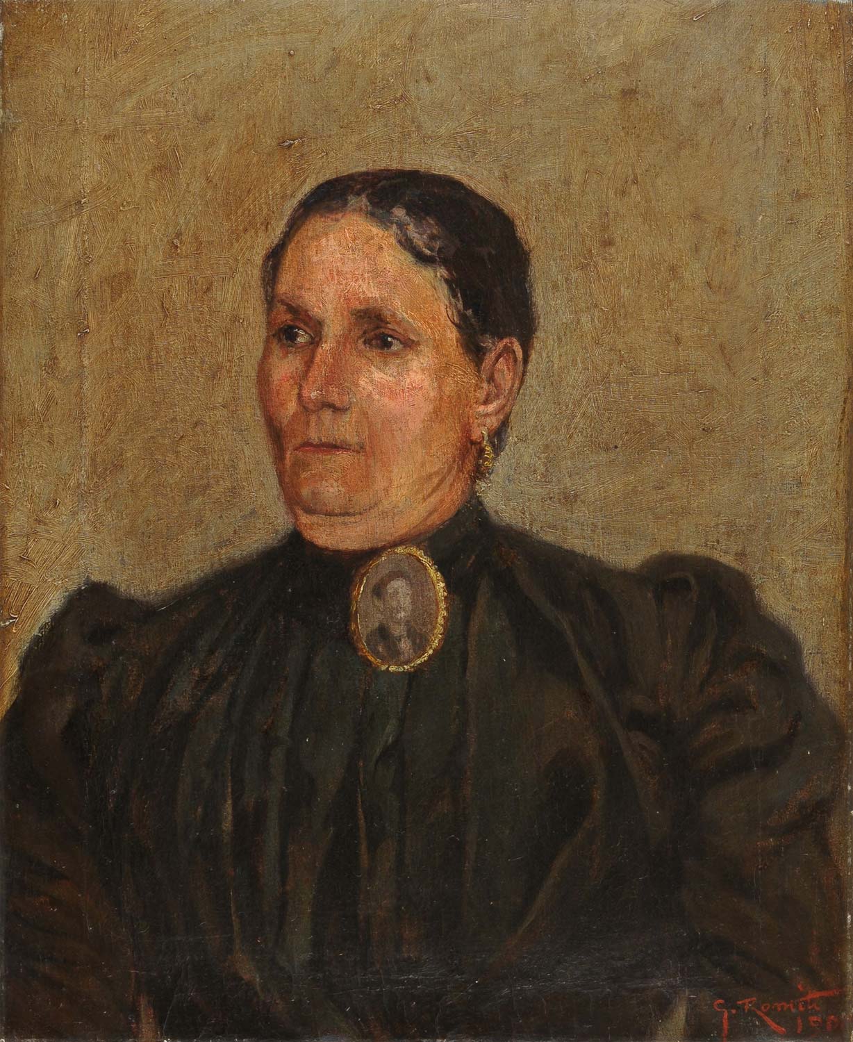 Gino Romiti, Porträt einer Dame (1901; Öl auf Leinwand, 63 x 51 cm; Privatsammlung) Gino Romiti, Porträt einer Dame (1901; Öl auf Leinwand, 63 x 51 cm; Privatsammlung)