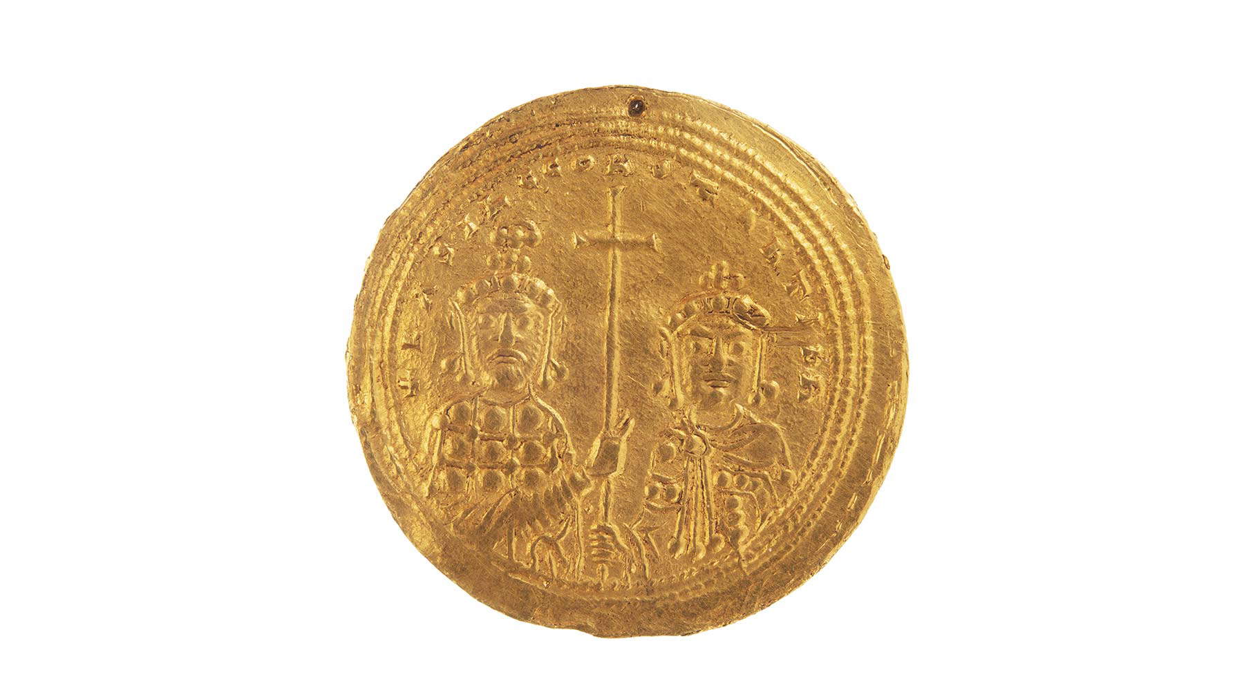 Histamenon de Basilio II (Ceca de Constantinopla; 1005-1025; oro; Nápoles, MANN) Histamenon de Basilio II (Ceca de Constantinopla; 1005-1025; oro; Nápoles, MANN)