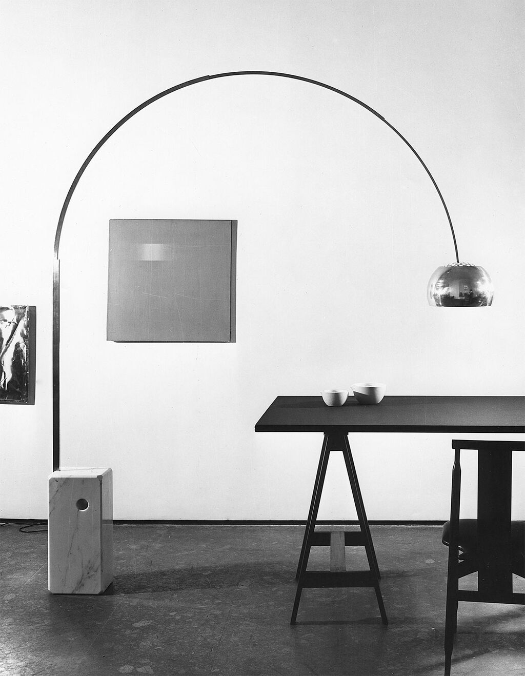 La lámpara Arco. Foto: Studio Casali/Fundación Achille Castiglioni La lámpara Arco. Foto: Studio Casali/Fundación Achille Castiglioni