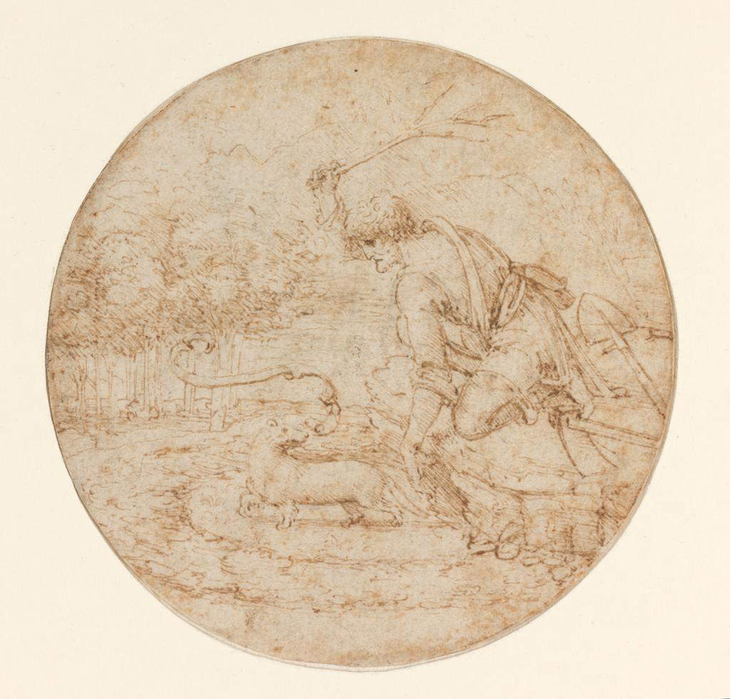 Leonardo da Vinci, L'ermellino (1494 circa; penna e inchiostro marrone con tracce di gessetto nero su carta, diametro 91 mm; Cambridge, Fitzwilliam Museum) Leonardo da Vinci, L'ermellino (1494 circa; penna e inchiostro marrone con tracce di gessetto nero su carta, diametro 91 mm; Cambridge, Fitzwilliam Museum)