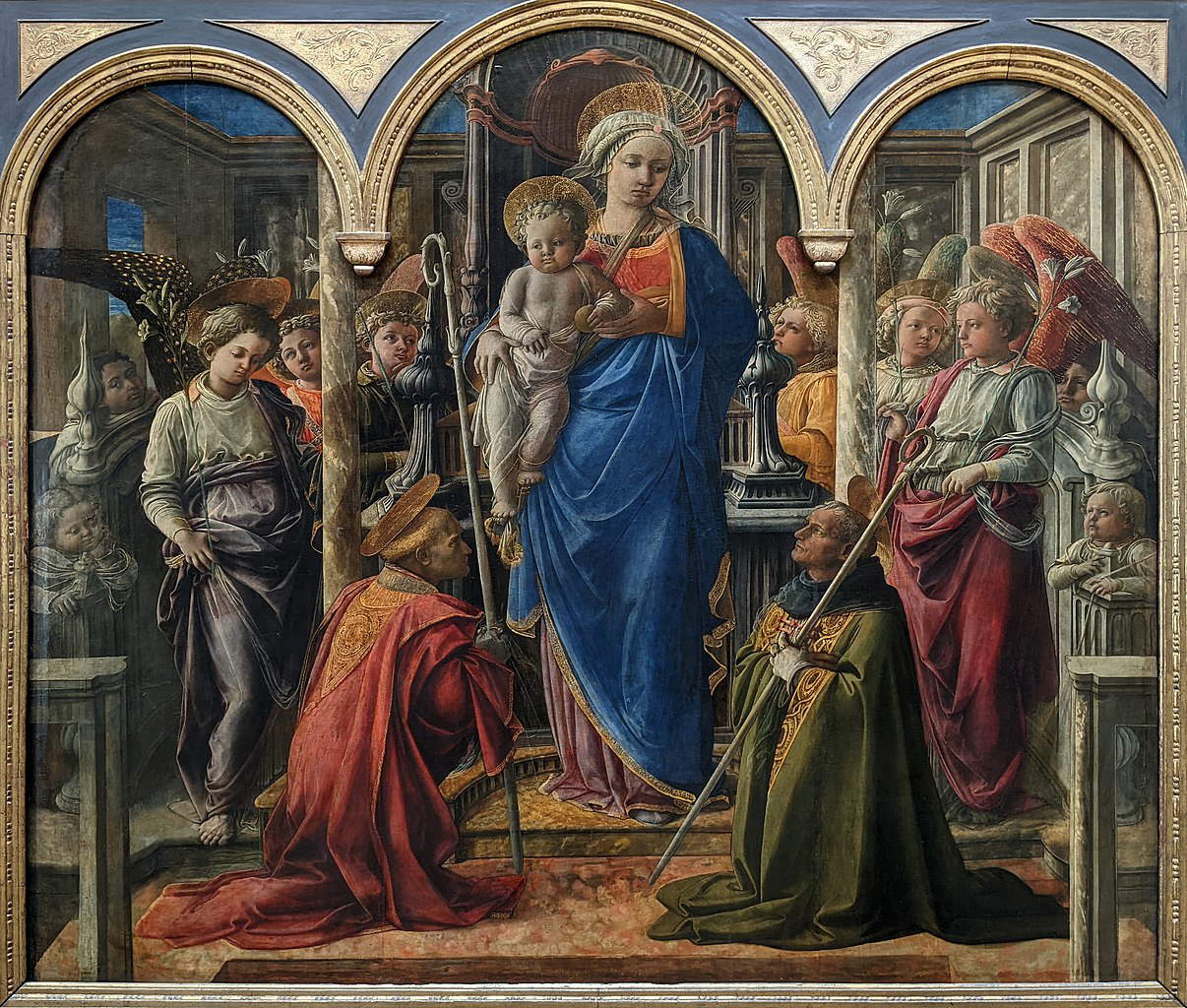 Filippo Lippi, Barbadori-Altar (1438; Tempera auf Tafel, 208 x 244 cm; Paris, Louvre) Filippo Lippi, Barbadori-Altar (1438; Tempera auf Tafel, 208 x 244 cm; Paris, Louvre)