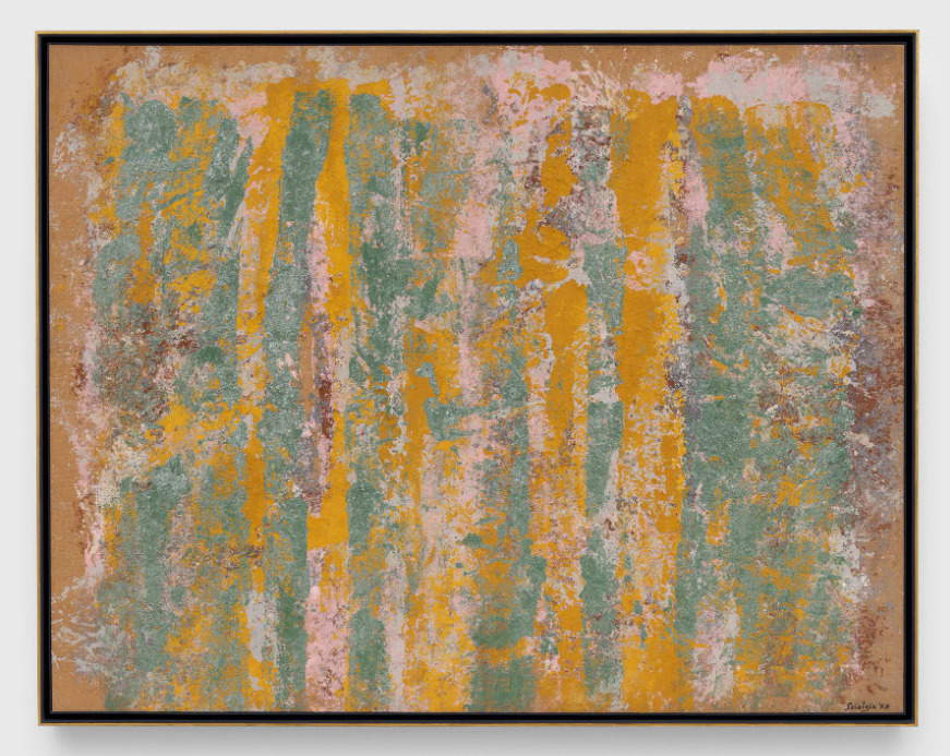 Toti Scialoja, Unbroken (1958; Sand, Vinavil und Hanf auf Leinwand, 113,7 x 145,4 cm) Toti Scialoja, Unbroken (1958; Sand, Vinavil und Hanf auf Leinwand, 113,7 x 145,4 cm)
