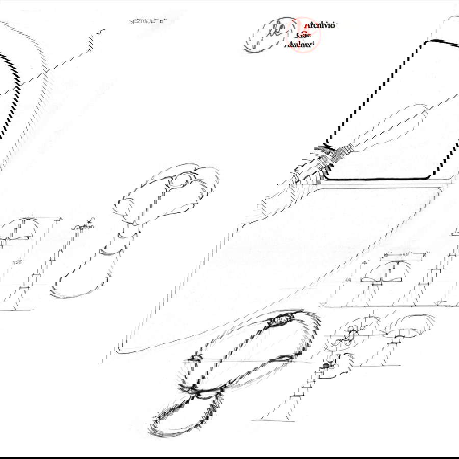 Gae Aulenti, Proyecto para la lámpara Pipistrello (1965; Archivo Gae Aulenti) Gae Aulenti, Proyecto para la lámpara Pipistrello (1965; Archivo Gae Aulenti)