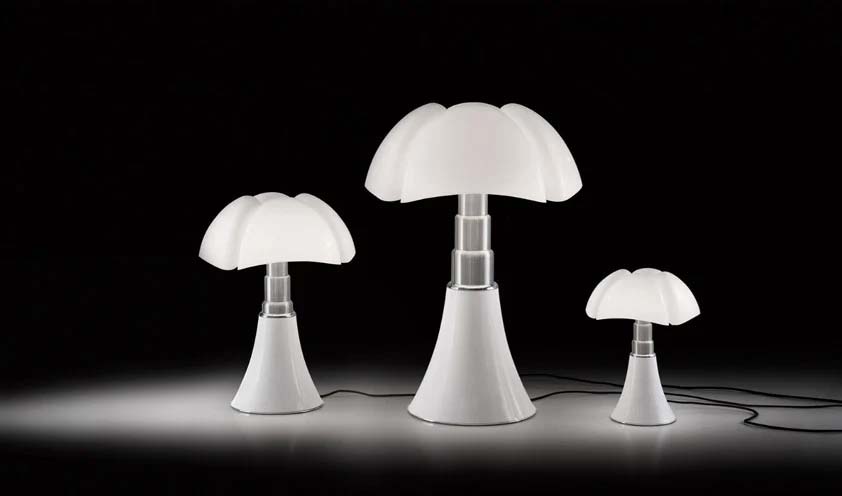 Las tres versiones de la lámpara. Foto: Martinelli Luce Las tres versiones de la lámpara. Foto: Martinelli Luce