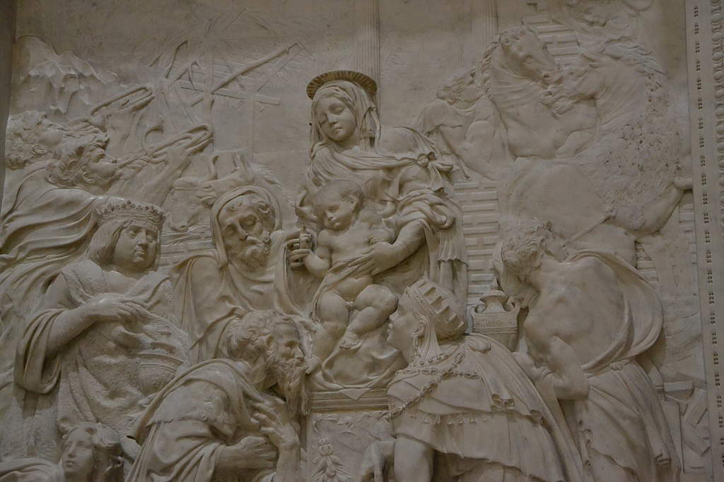 Diego de Silo&eacute; e Bartolom&eacute; Ordo&ntilde;ez, Altare dell'Epifania, dettaglio (1516 circa; marmo; Napoli, San Giovanni a Carbonara)