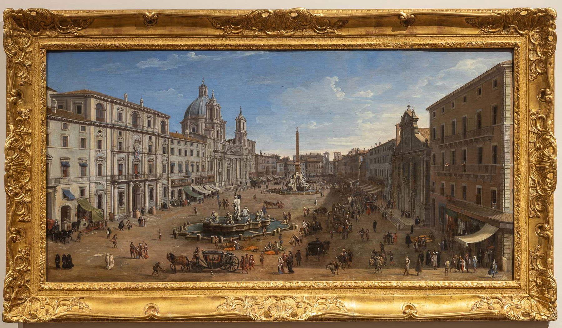 Gaspar van Wittel, Vista de la plaza Navona (1688-1721; óleo sobre lienzo, 62,5 x 125 cm; Nápoles, Gallerie d'Italia) Gaspar van Wittel, Vista de la plaza Navona (1688-1721; óleo sobre lienzo, 62,5 x 125 cm; Nápoles, Gallerie d'Italia)