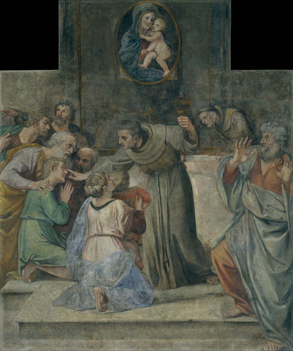 Francesco Albani, Curación de un joven ciego (1604-1605; fresco transferido a lienzo; Barcelona, Museo Nacional de Arte de Cataluña, Depósito de la Real Academia de Bellas Artes de Sant Jordi) Francesco Albani, Curación de un joven ciego (1604-1605; fresco transferido a lienzo; Barcelona, Museo Nacional de Arte de Cataluña, Depósito de la Real Academia de Bellas Artes de Sant Jordi)