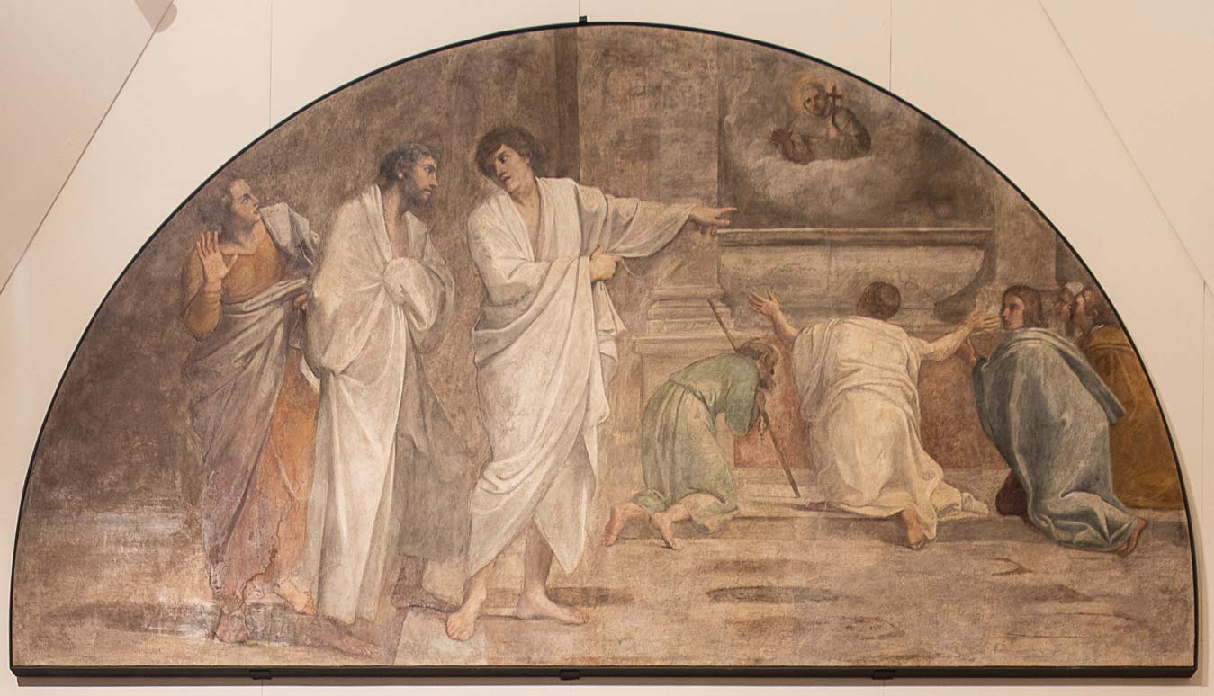 Giovanni Lanfranco, Aparición de Diego en su tumba (1604-1605; fresco transferido a lienzo; Barcelona, Museo Nacional de Arte de Cataluña, Depósito de la Real Academia de Bellas Artes de Sant Jordi) Giovanni Lanfranco, Aparición de Diego en su tumba (1604-1605; fresco transferido a lienzo; Barcelona, Museo Nacional de Arte de Cataluña, Depósito de la Real Academia de Bellas Artes de Sant Jordi)