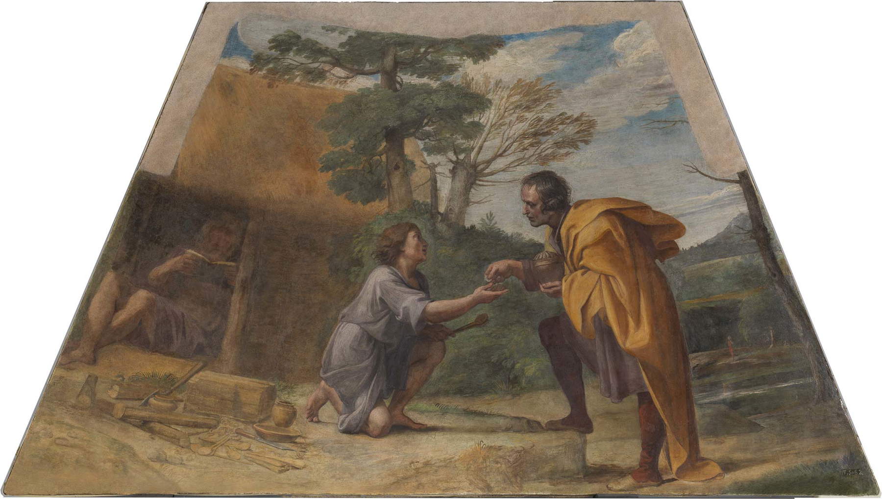 Annibale Carracci y Francesco Albani, San Diego de Alcalá recibe limosna (1604-1605; fresco transferido a lienzo, 126 x 222 cm; Madrid, Museo Nacional del Prado, P02798) Annibale Carracci y Francesco Albani, San Diego de Alcalá recibe limosna (1604-1605; fresco transferido a lienzo, 126 x 222 cm; Madrid, Museo Nacional del Prado, P02798)
