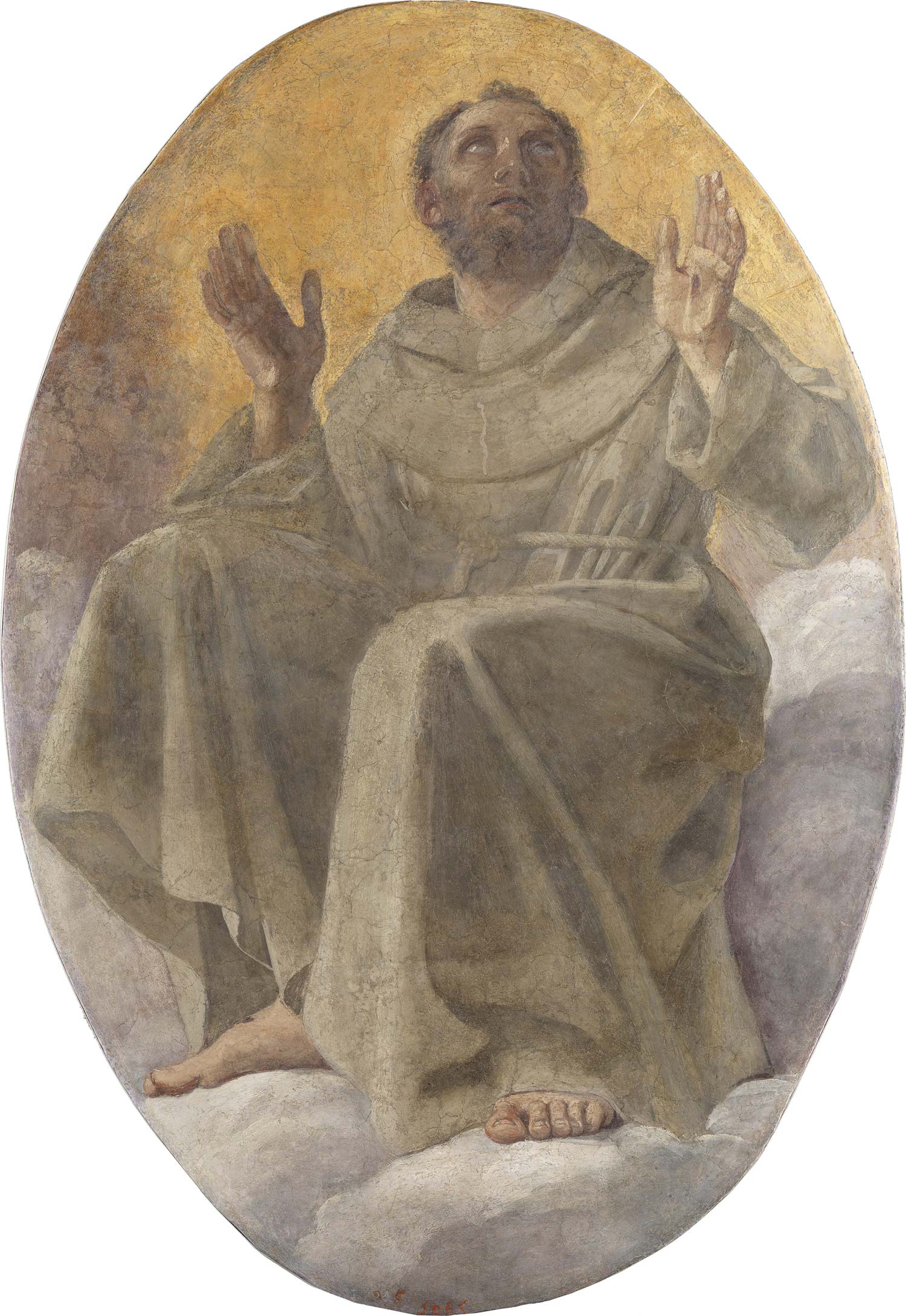Annibale Carracci y Francesco Albani, San Francisco (1604-1605; fresco transferido a lienzo, 155 x 105 cm; Madrid, Museo Nacional del Prado, P00076) Annibale Carracci y Francesco Albani, San Francisco (1604-1605; fresco transferido a lienzo, 155 x 105 cm; Madrid, Museo Nacional del Prado, P00076)
