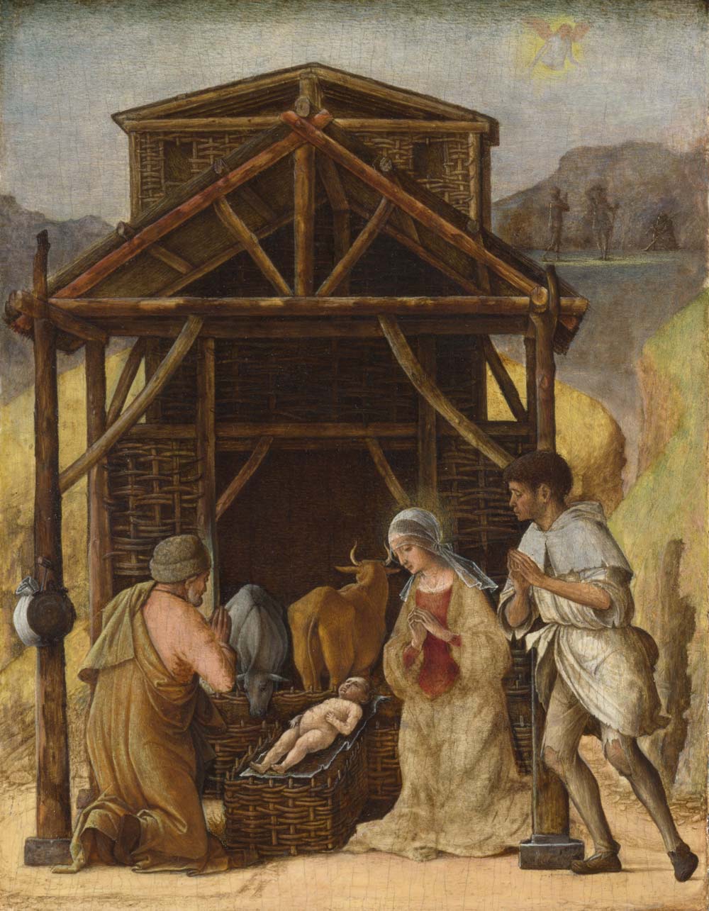Ercole de' Roberti, Adorazione dei Pastori (1486-1493; tempera su tavola, 17,8 x 13,5 cm; Londra, National Gallery) Ercole de' Roberti, Adorazione dei Pastori (1486-1493; tempera su tavola, 17,8 x 13,5 cm; Londra, National Gallery)