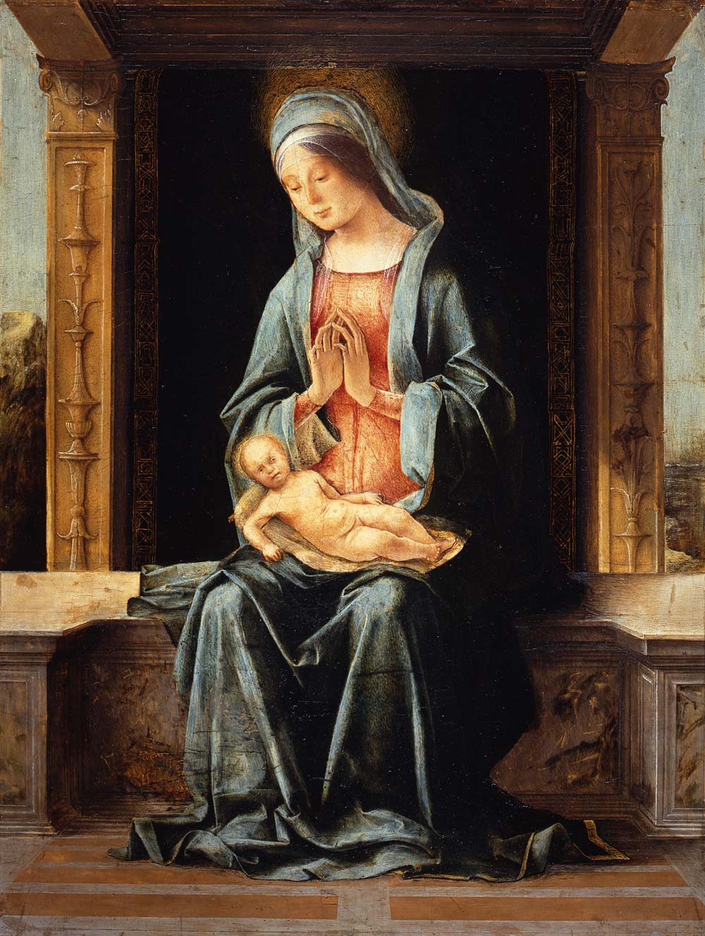 Ercole de' Roberti, Madonna con il Bambino (1495; olio su tavola, 33 x 25 cm; Berlino Gemäldegalerie) Ercole de' Roberti, Madonna con il Bambino (1495; olio su tavola, 33 x 25 cm; Berlino Gemäldegalerie)