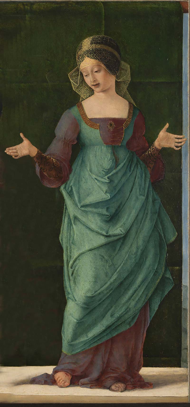 Ercole de' Roberti, Porzia (1486-14890 circa; tempera su tavola, 48,7 x 34,3 cm; Fort Worth, Kimbell Art Museum) Ercole de' Roberti, Porzia (1486-14890 circa; tempera su tavola, 48,7 x 34,3 cm; Fort Worth, Kimbell Art Museum)