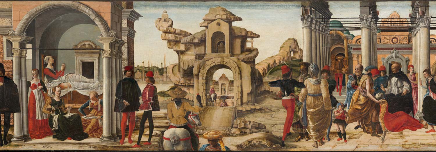 Ercole de' Roberti, Veduta parziale della Predella del Polittico Griffoni (1474 circa) Ercole de' Roberti, Veduta parziale della Predella del Polittico Griffoni (1474 circa)