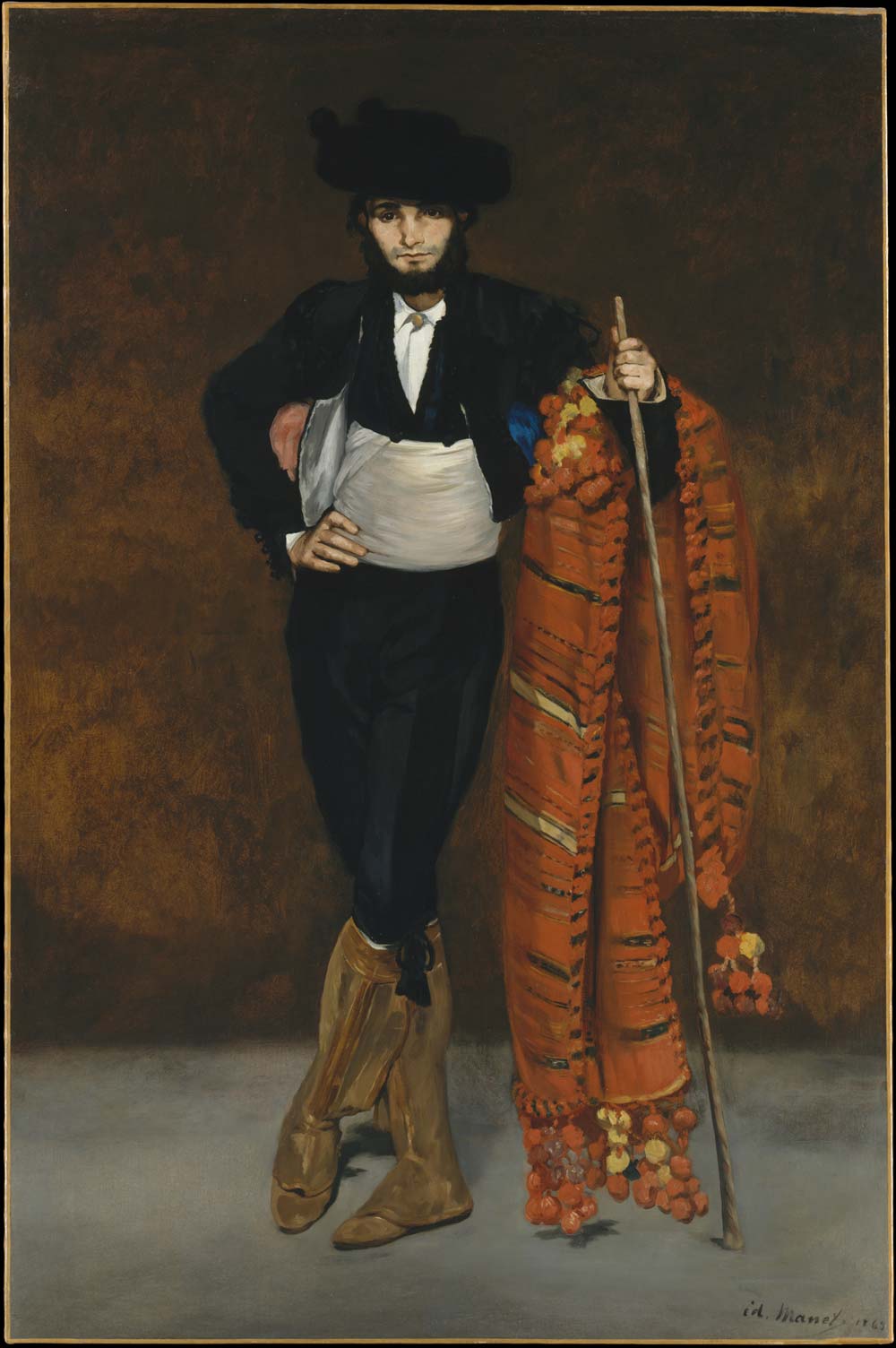 Édouard Manet, Giovane in costume da majo (1863; olio su tela, 188 x 124,8 cm; New York, Metropolitan Museum) Édouard Manet, Giovane in costume da majo (1863; olio su tela, 188 x 124,8 cm; New York, Metropolitan Museum)