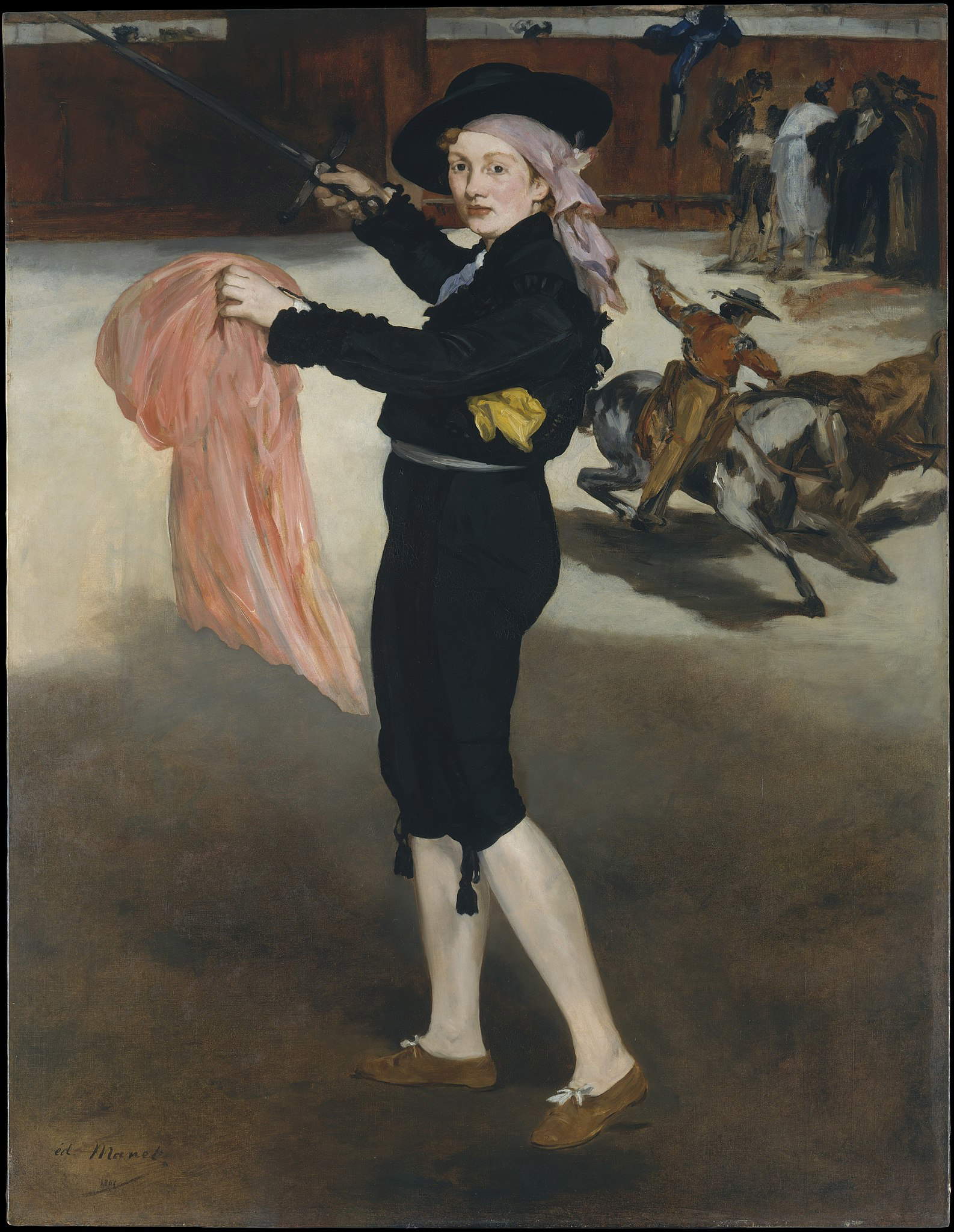 Édouard Manet, Miss V in costume da espada (1862; olio su tela, 165,1 x 127,6 cm; New York, Metropolitan Museum) Édouard Manet, Miss V in costume da espada (1862; olio su tela, 165,1 x 127,6 cm; New York, Metropolitan Museum)