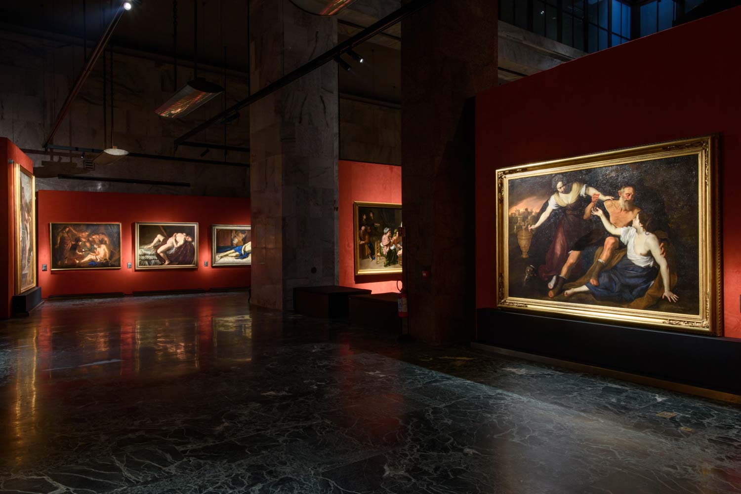 Allestimenti della mostra Artemisia Gentileschi a Napoli