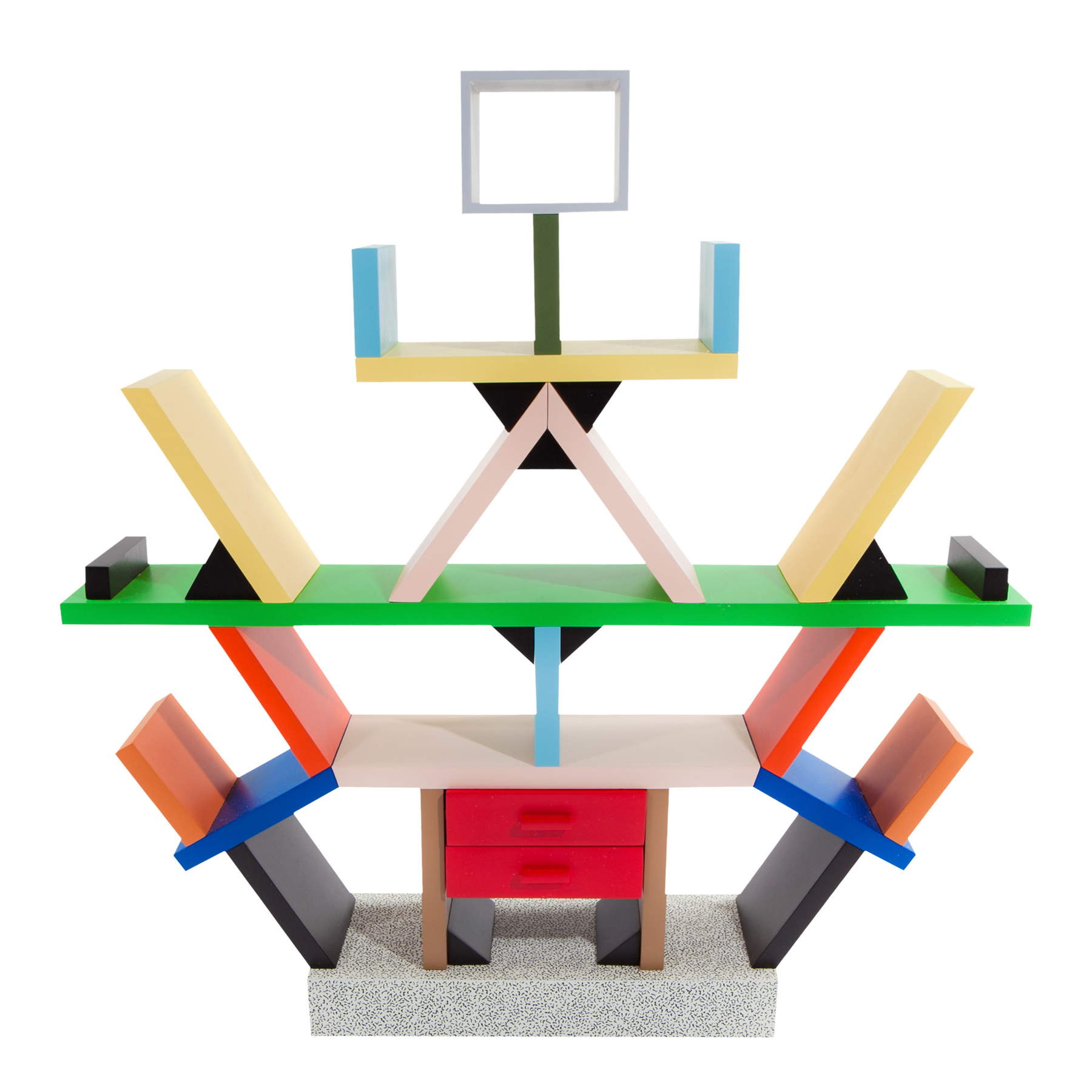 Ettore Sottsass, Carlton (1981; Holz und Kunststofflaminat, 195 x 190 x 40 cm) Ettore Sottsass, Carlton (1981; Holz und Kunststofflaminat, 195 x 190 x 40 cm)