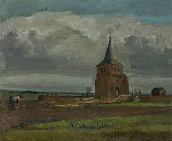 Vincent van Gogh, La vecchia torre a Nuenen (Nuenen, febbraio-marzo 1884; olio su tela, 36 × 44,3 cm; Otterlo, Kröller-Müller Museum; F34 | JH459 - KM 105.115) Vincent van Gogh, La vecchia torre a Nuenen (Nuenen, febbraio-marzo 1884; olio su tela, 36 × 44,3 cm; Otterlo, Kröller-Müller Museum; F34 | JH459 - KM 105.115)
