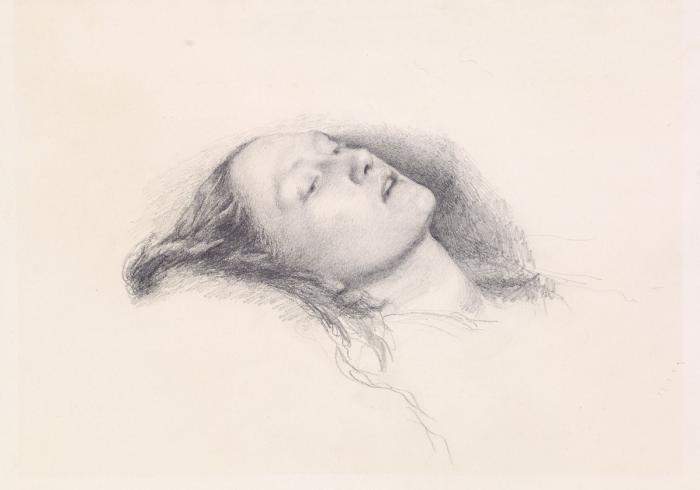 John Everett Millais, Studie für Ophelia (1852; Birmingham, Birmingham Museums and Art Gallery) John Everett Millais, Studie für Ophelia (1852; Birmingham, Birmingham Museums and Art Gallery)