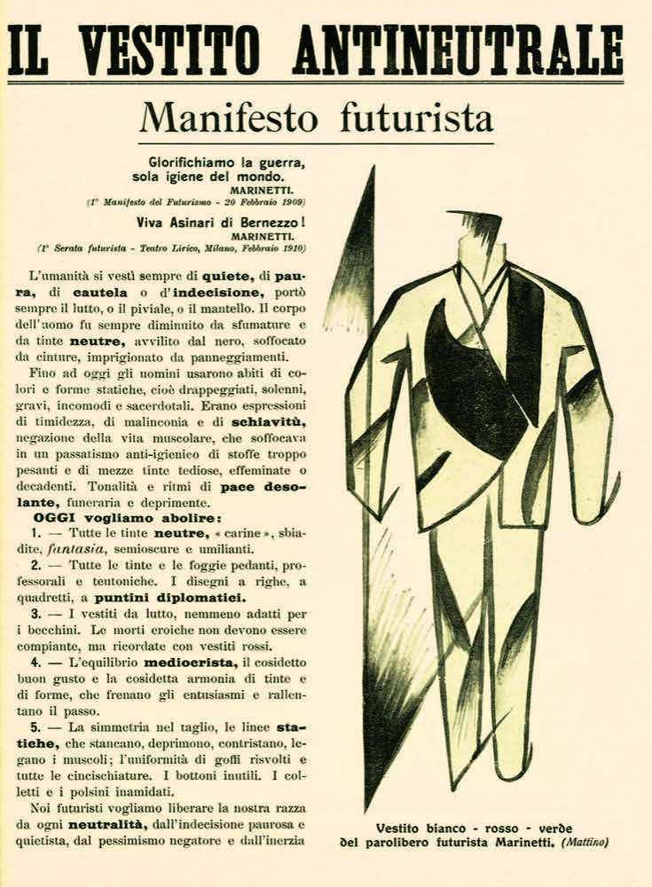 Incipit del manifesto del Vestito Antineutrale Incipit del manifesto del Vestito Antineutrale