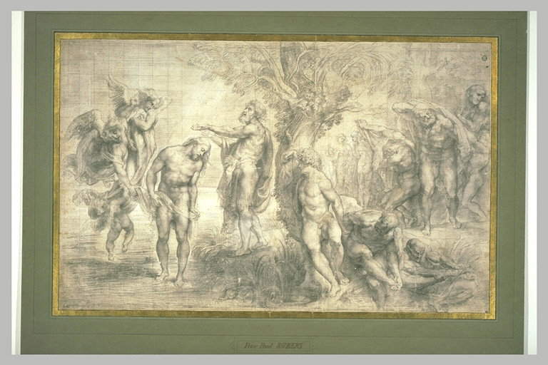 Pieter Paul Rubens, Battesimo di Cristo (matita nera su carta grigio-beige, 477 x 766 mm; Parigi, Louvre, Département des Arts graphiques) Pieter Paul Rubens, Battesimo di Cristo (matita nera su carta grigio-beige, 477 x 766 mm; Parigi, Louvre, Département des Arts graphiques)