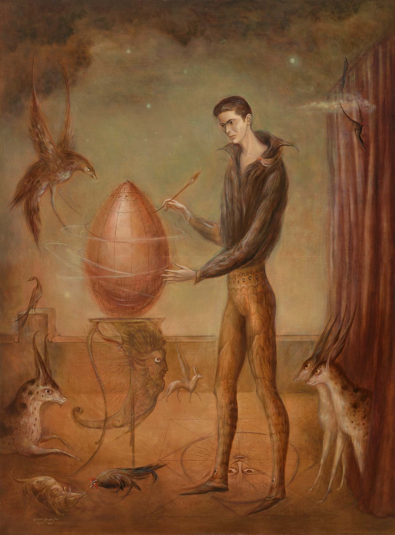 Remedios Varo, Retrato del Doctor Ignacio Chávez (1957; olio su masonite, 94,6 x 61,9 cm) Remedios Varo, Retrato del Doctor Ignacio Chávez (1957; olio su masonite, 94,6 x 61,9 cm)