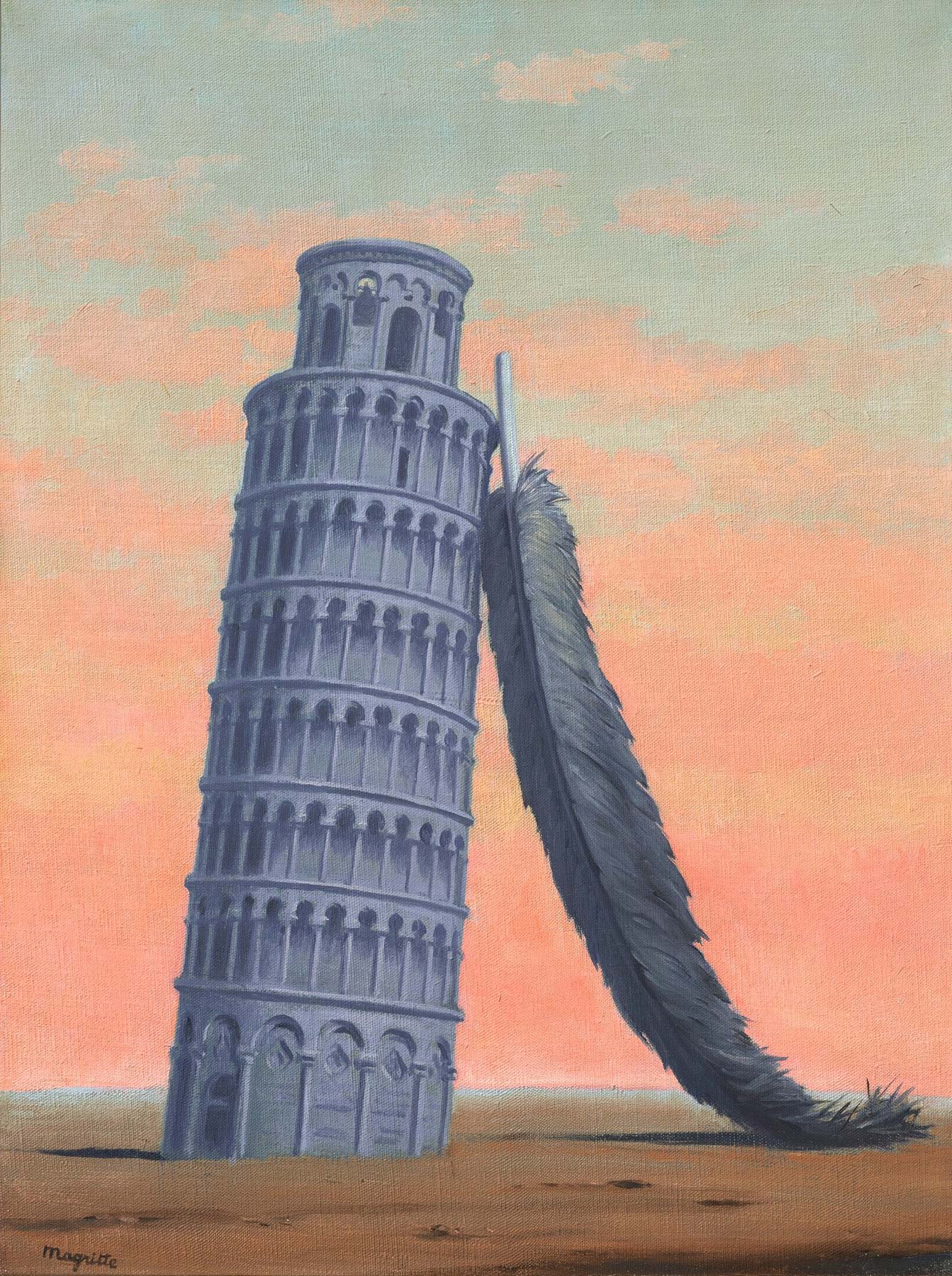 René Magritte, Souvenir de voyage (1958; olio su tela, 40,1 x 30,2 cm) René Magritte, Souvenir de voyage (1958; olio su tela, 40,1 x 30,2 cm)