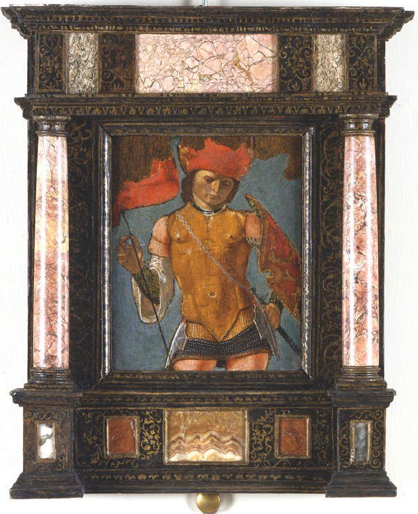 Ercole de' Roberti, Saint Michel Archange (1484-86 ; tempera sur panneau, 17,3 x 13,5 cm ; Bologne, Pinacoteca Nazionale) Ercole de' Roberti, Saint Michel Archange (1484-86 ; tempera sur panneau, 17,3 x 13,5 cm ; Bologne, Pinacoteca Nazionale)