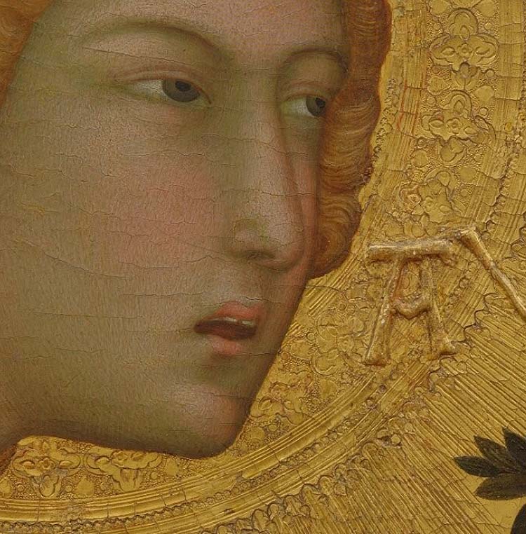 Die Tafel auf dem goldenen Hintergrund