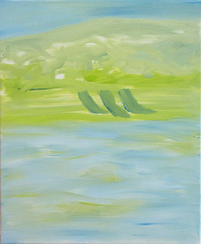 Francesca Banchelli, Beach Event (2015; olio su tela, 63 x 70 cm) Francesca Banchelli, Beach Event (2015; olio su tela, 63 x 70 cm)