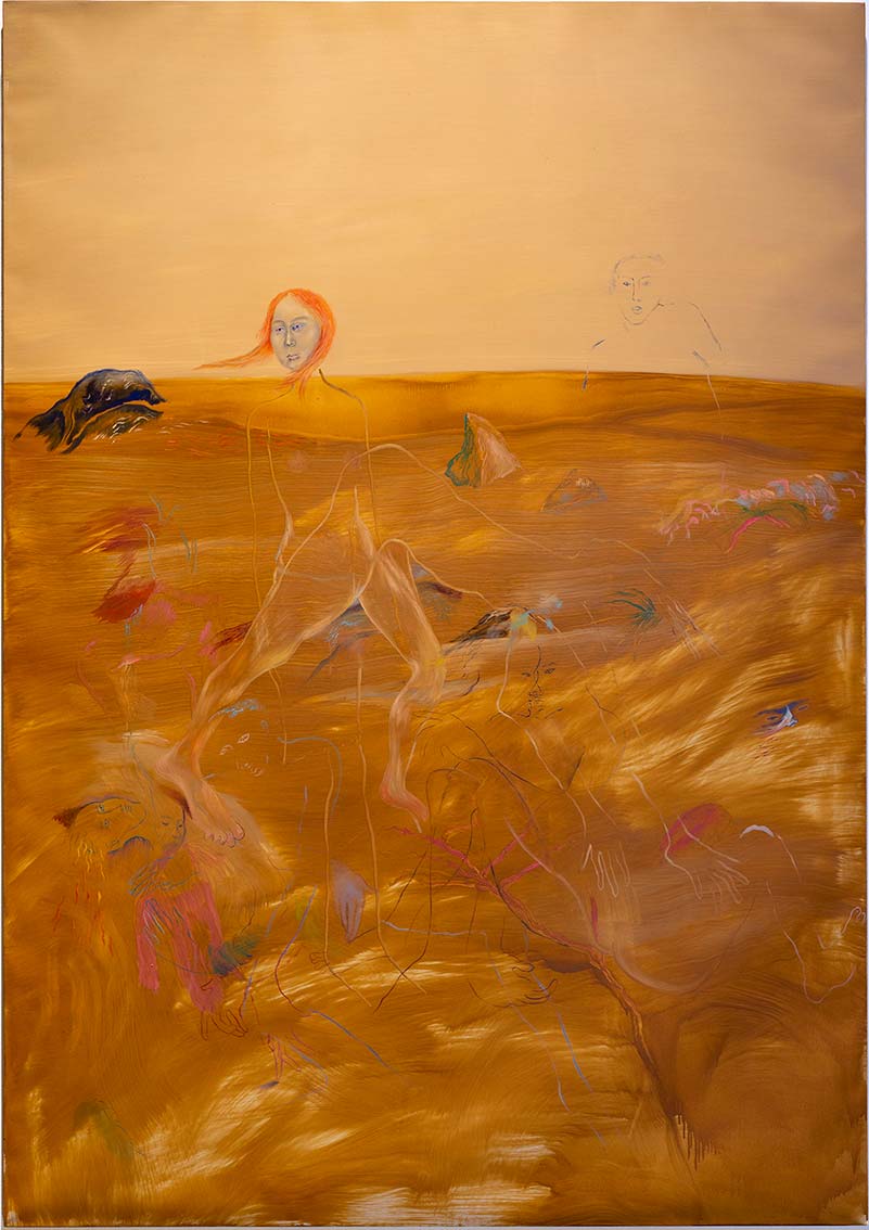 Francesca Banchelli, Tense tale (2020; olio e smalto su cotone) Francesca Banchelli, Tense tale (2020; olio e smalto su cotone)
