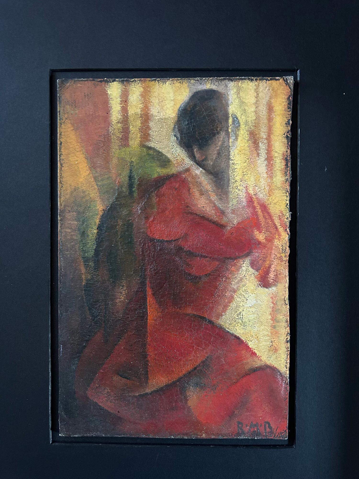 Roberto Marcello Iras Baldessari, Mujer de rojo (óleo sobre tabla; colección particular)