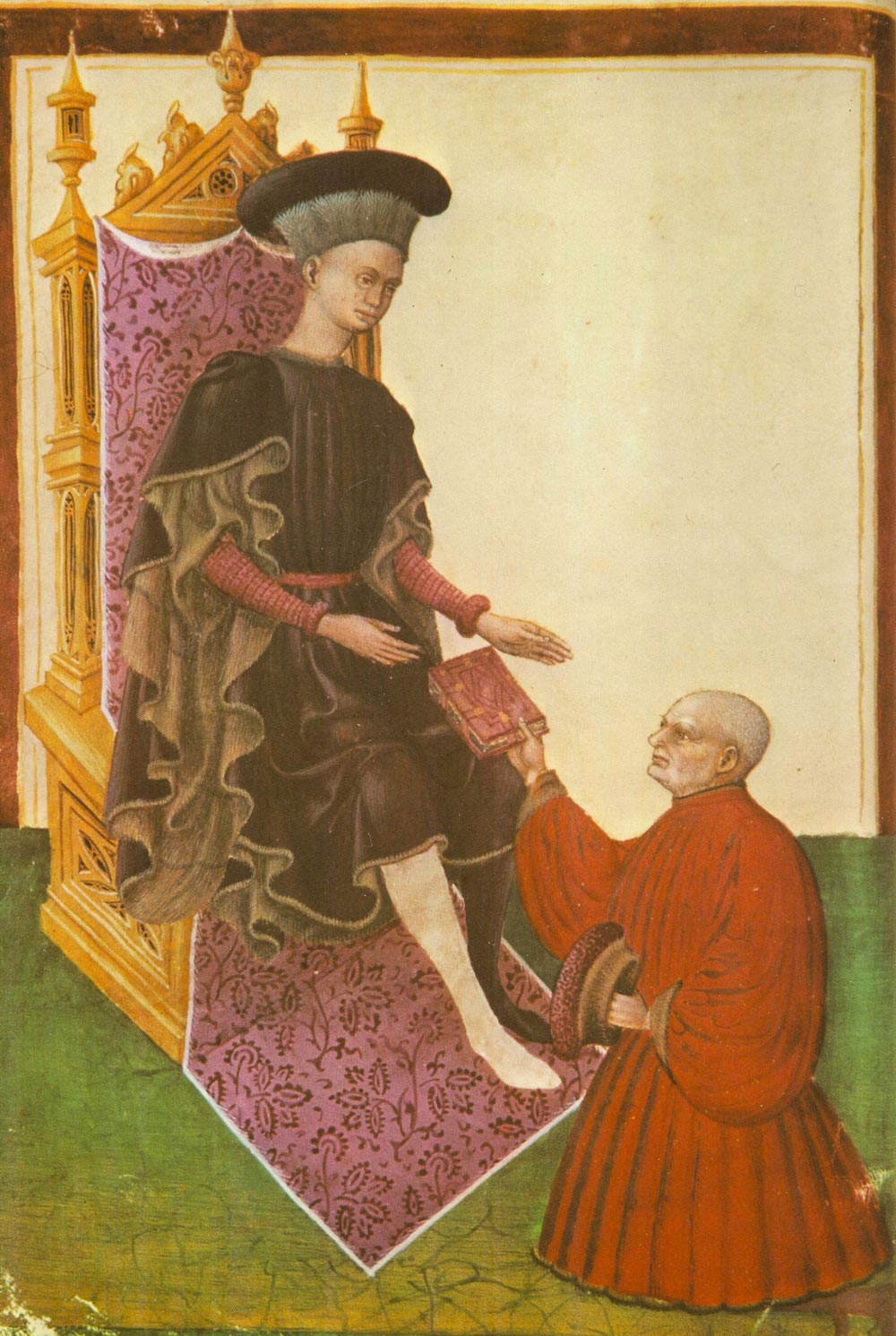 Galasso da Correggio presenta il suo manoscritto della Historie Angliae a Filippo Maria Visconti in Milano (1444)