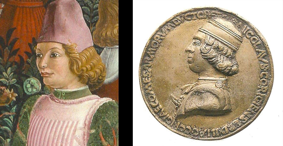 L'immagine giovanile da Schifanoia, dipinta da Francesco del Cossa, e la pi&ugrave; tarda medaglia dello Sperandio da Mantova ritraggono Nicol&ograve; II Conte di Correggio.