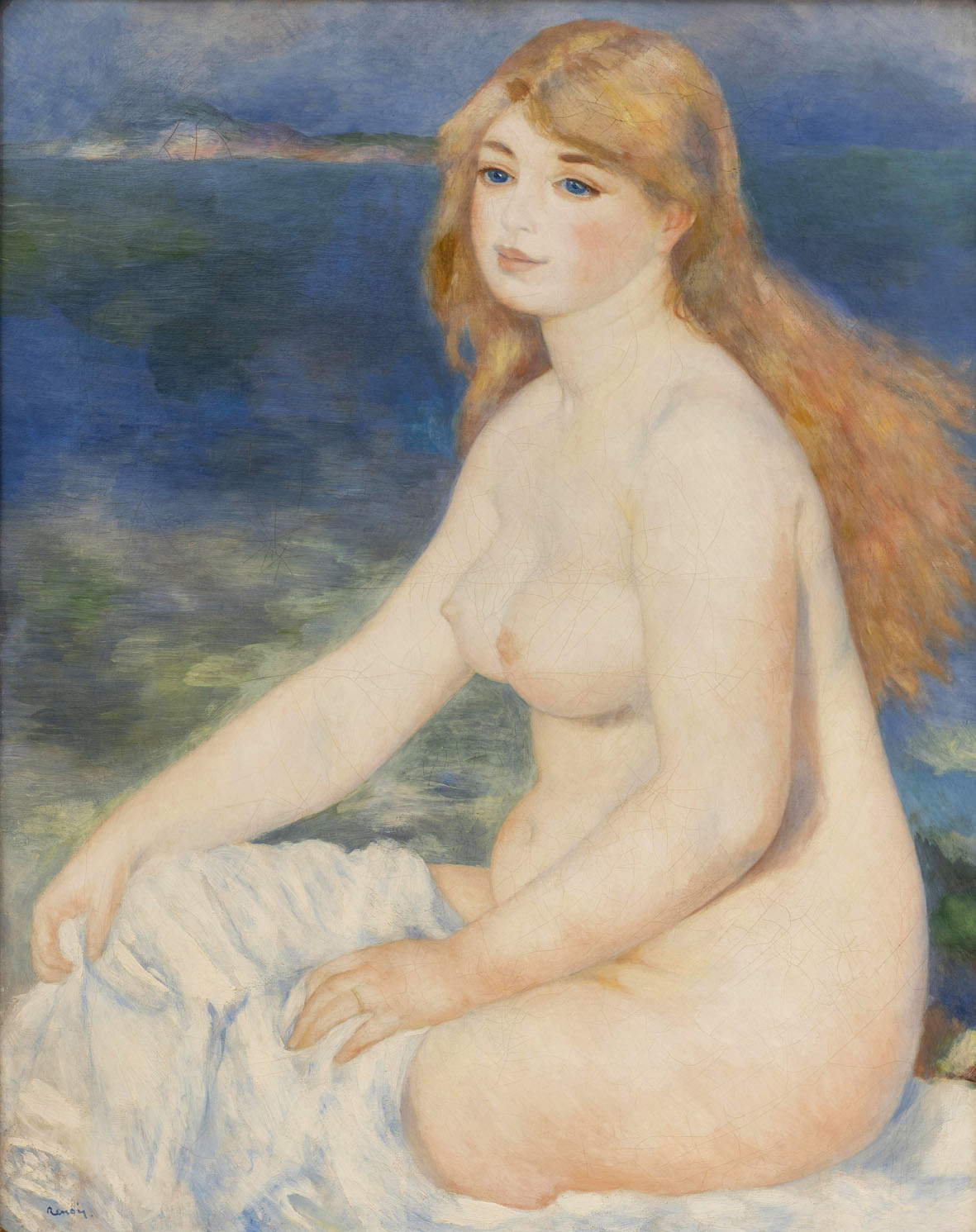 Pierre-Auguste Renoir, La baigneuse blonde (1882 ; huile sur toile, 90 x 63 cm ; Turin, Pinacothèque Agnelli)
