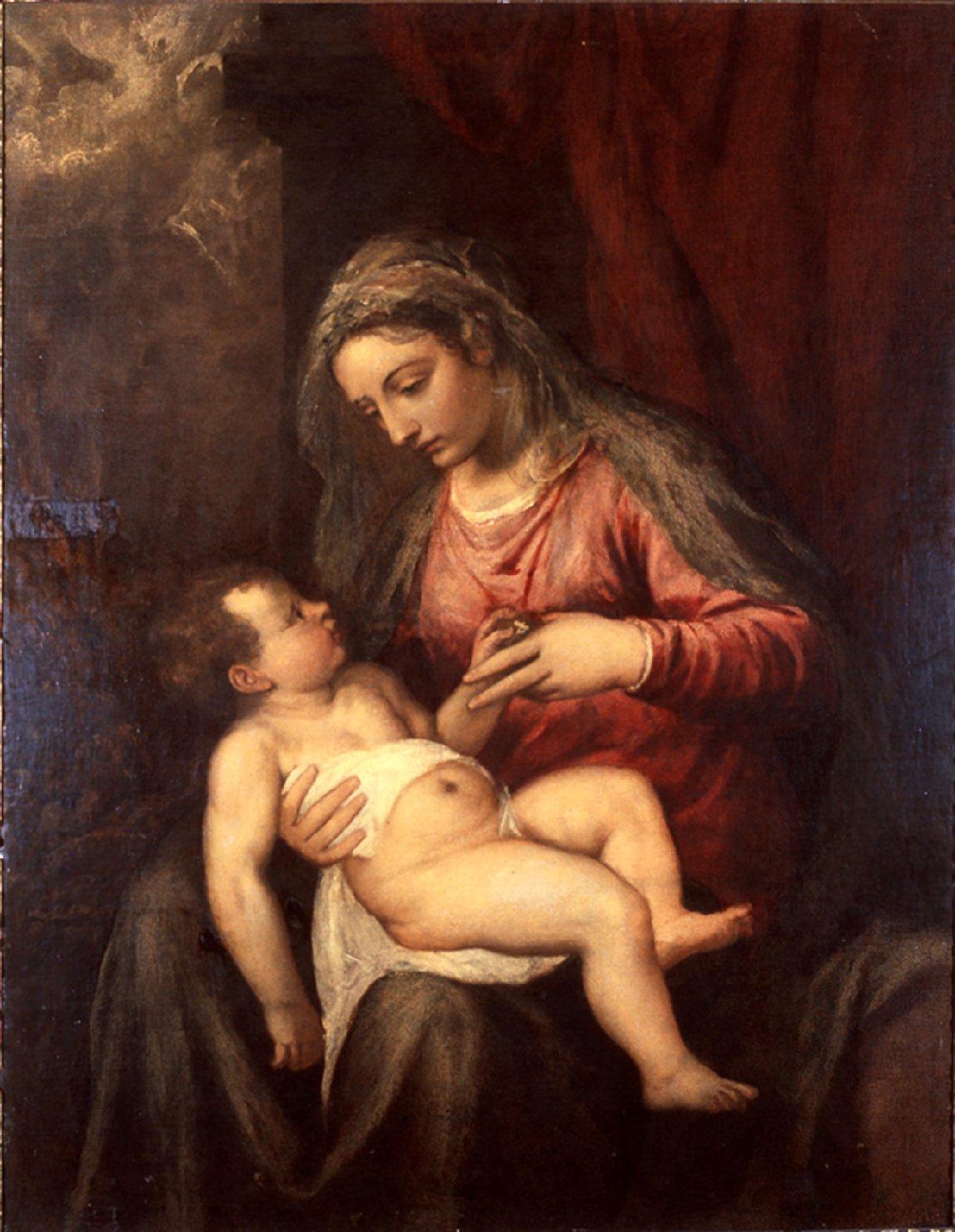 Titien, Vierge à l'enfant (1560 ; huile sur toile, 124 x 96 cm ; Venise, Galerie de l'Accademia)