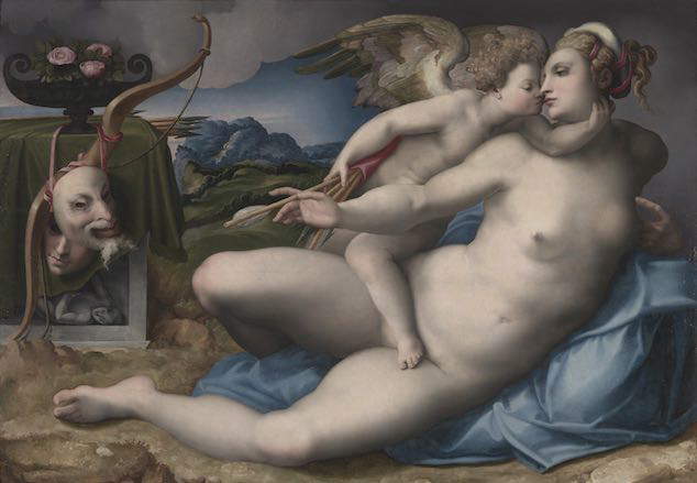 Michele di Ridolfo del Ghirlandaio (d'après un dessin de Michel-Ange), Vénus et l'amour (vers 1550 ; huile sur panneau, 135 x 193 cm ; Rome, Galleria Colonna) Michele di Ridolfo del Ghirlandaio (d'après un dessin de Michel-Ange), Vénus et l'amour (vers 1550 ; huile sur panneau, 135 x 193 cm ; Rome, Galleria Colonna)