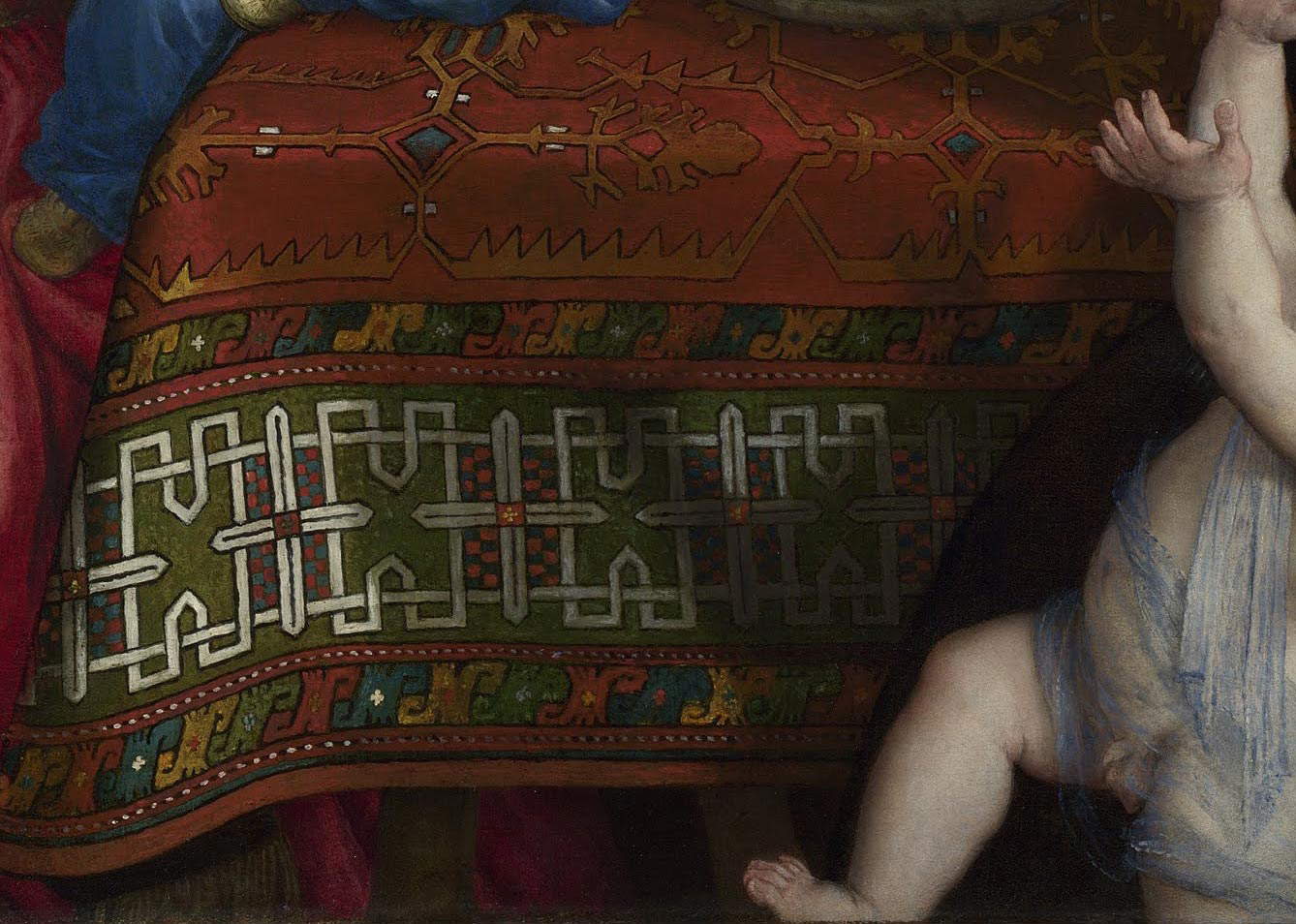 Lorenzo Lotto, Ritratto di Giovanni della Volta con moglie e figli, dettaglio Lorenzo Lotto, Ritratto di Giovanni della Volta con moglie e figli, dettaglio