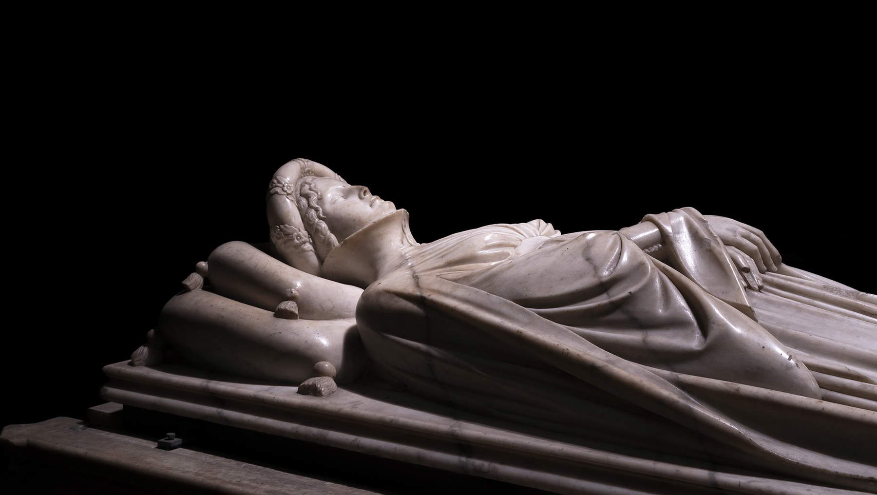 Detalle del rostro de Ilaria del Carretto. Foto: Museo y Complejo Arqueológico de la Catedral de Lucca. Detalle del rostro de Ilaria del Carretto. Foto: Museo y Complejo Arqueológico de la Catedral de Lucca.
