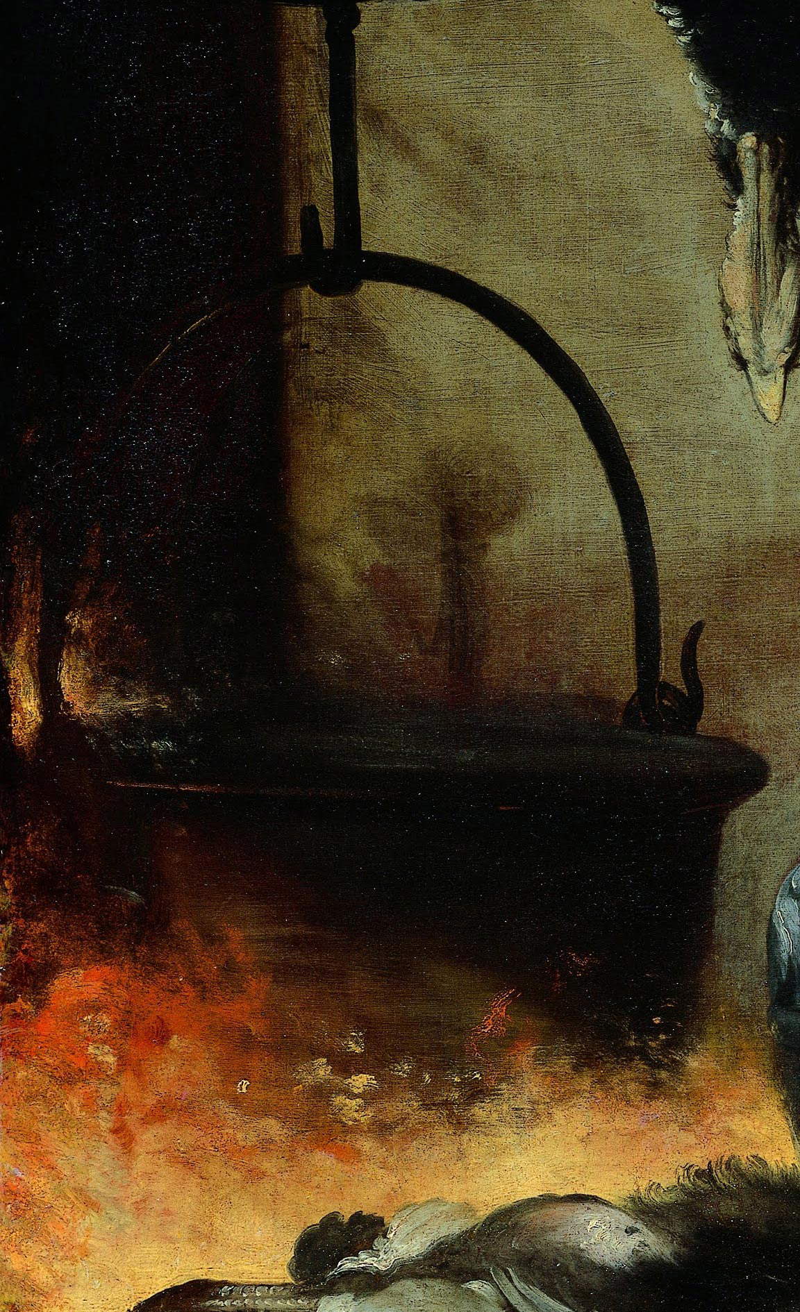Bernardo Strozzi, Der Koch, Detail eines brennenden Topfes Bernardo Strozzi, Der Koch, Detail eines brennenden Topfes