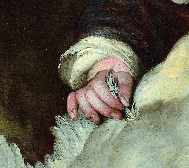 Bernardo Strozzi, Der Koch, Detail der Hand Bernardo Strozzi, Der Koch, Detail der Hand