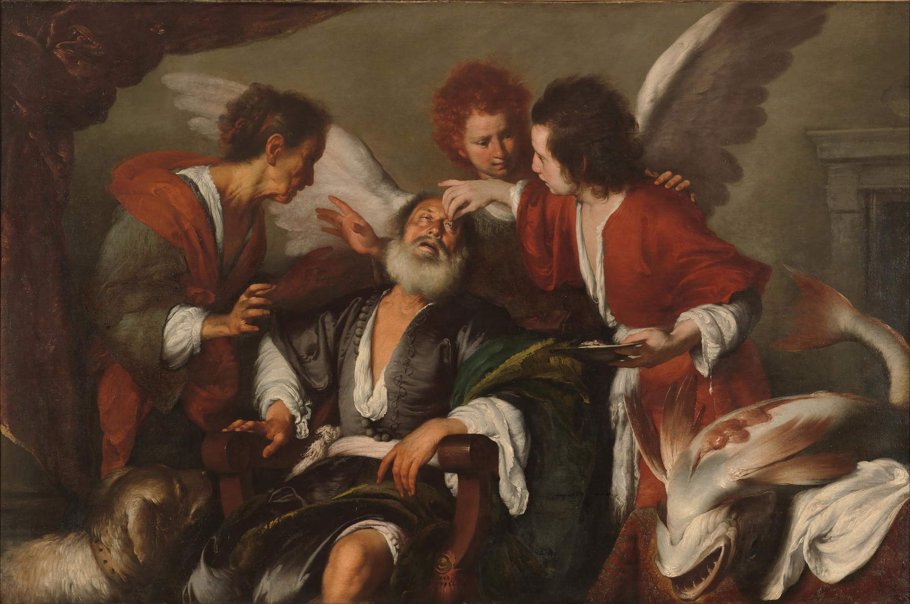 Bernardo Strozzi, Tobias heilt die Blindheit seines Vaters (1630-1635; Öl auf Leinwand, 146,1 x 223,5 cm; New York, Metropolitan Museum of Art) Bernardo Strozzi, Tobias heilt die Blindheit seines Vaters (1630-1635; Öl auf Leinwand, 146,1 x 223,5 cm; New York, Metropolitan Museum of Art)