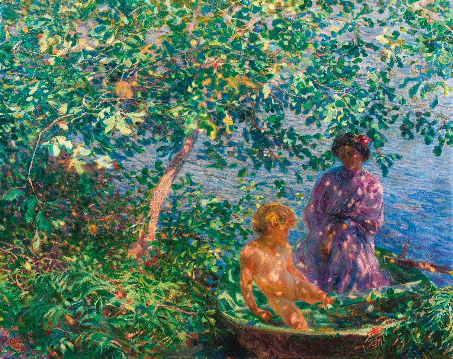 Plinio Nomellini, Sun Kisses (1908; oil on canvas, 93 x 119 cm; Novara, Galleria d'Arte Moderna  Plinio Nomellini, Sun Kisses (1908; oil on canvas, 93 x 119 cm; Novara, Galleria d'Arte Moderna
